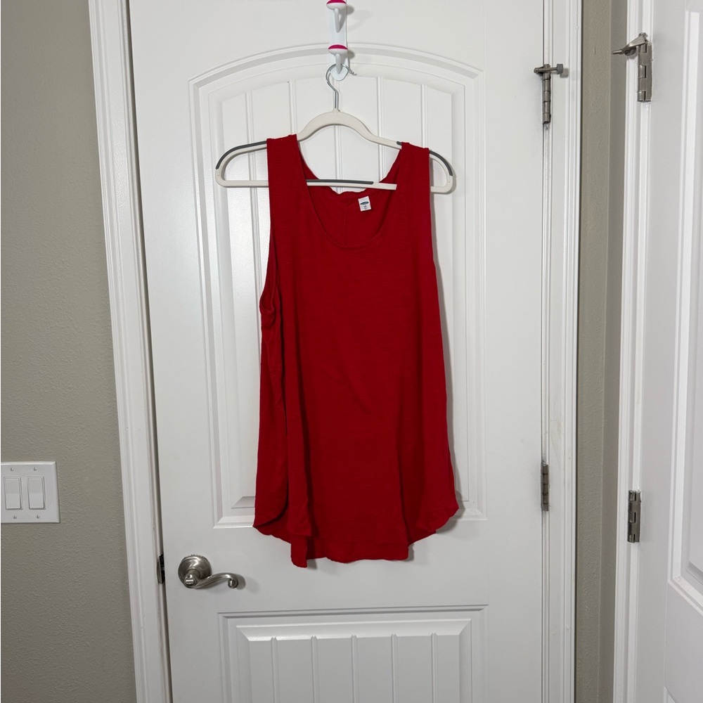 Old Navy Red Scoop Neck Tank Top